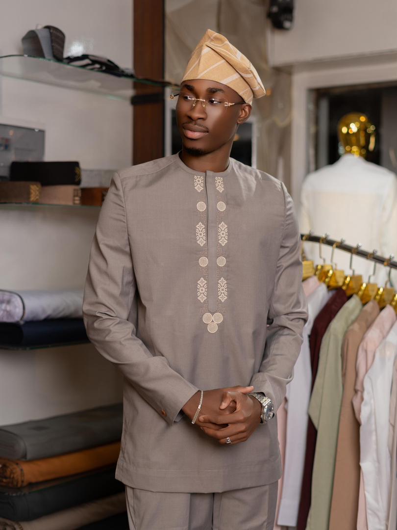 Ensemble Tabaski 11 — taupe, vue 1