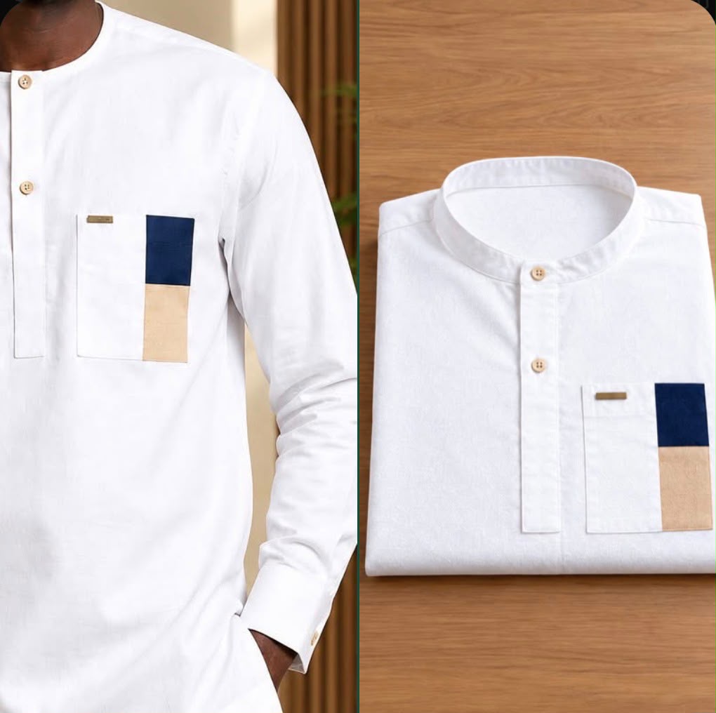 Chemise 10 — blanc, portée et pliée