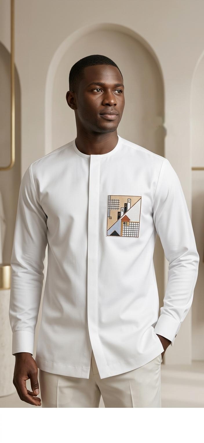 Chemise 38 — blanc, portée