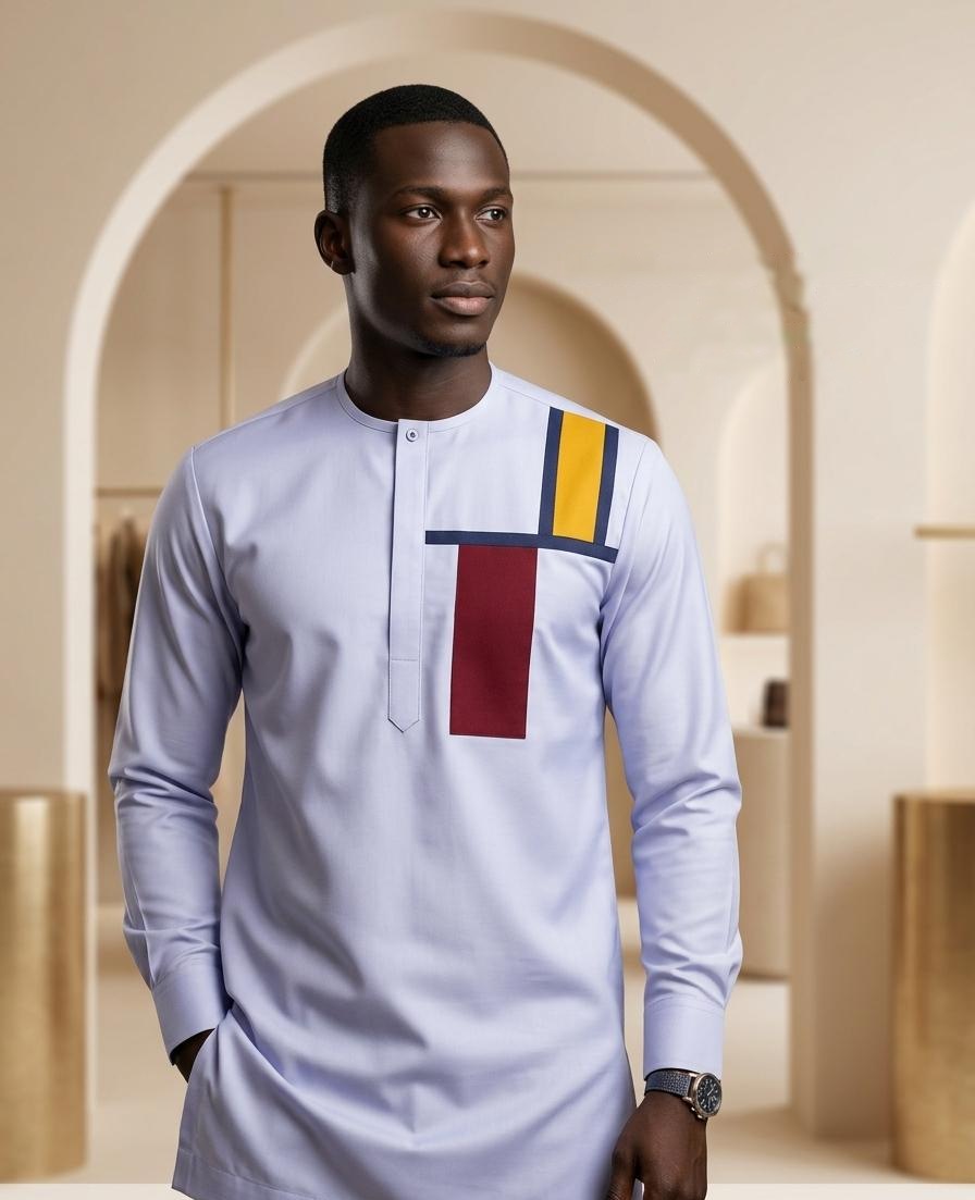 Chemise 40 — lavande pâle, portée