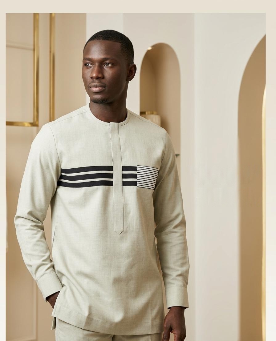 Chemise 42 — beige, portée