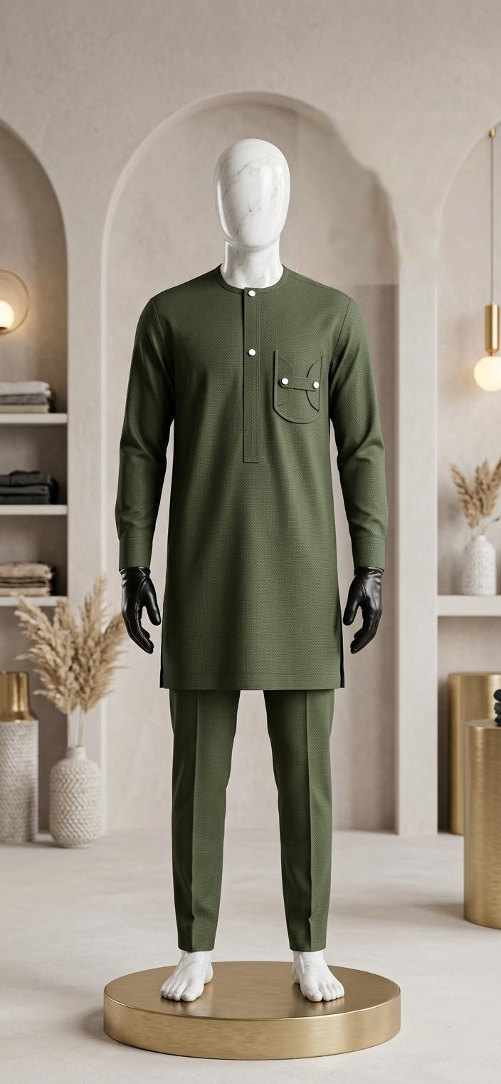 Ensemble 9 — ensemble vert olive sur mannequin